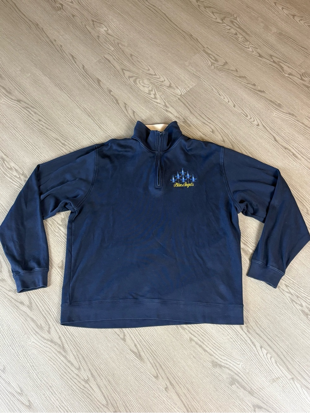 Men's Navy Quarter-Zip Blue Angels Sweater